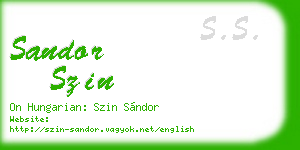 sandor szin business card